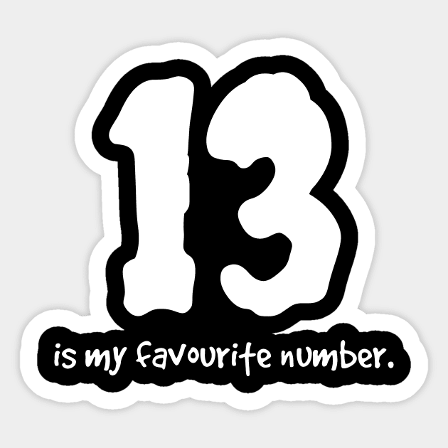 Superstitious? 13 is my lucky number! Sticker by Qwerdenker Music Merch